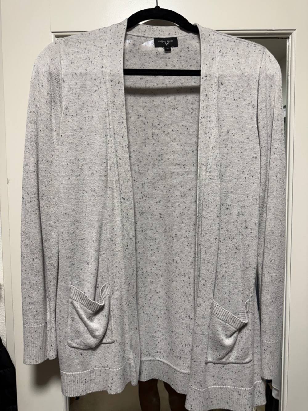 Light Gray Open-Front Cardigan